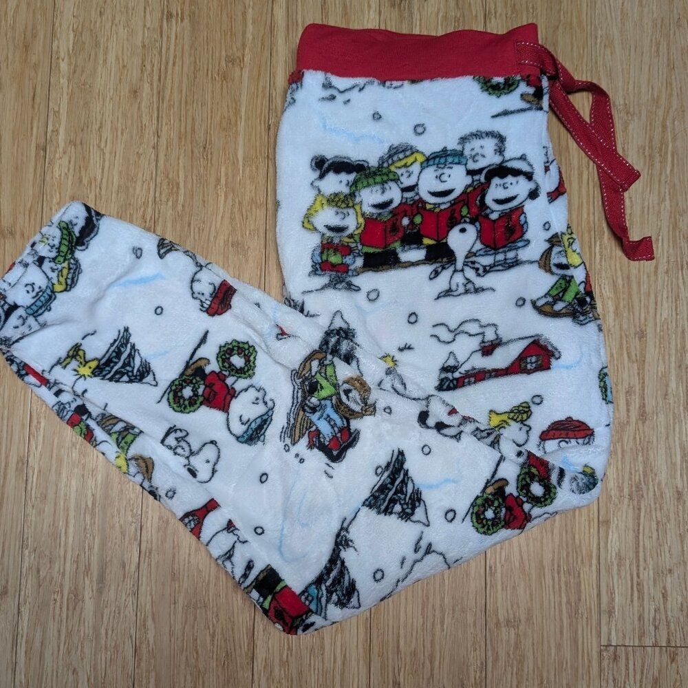 Peanuts Holiday Fuzzy Pajama Pants Size L